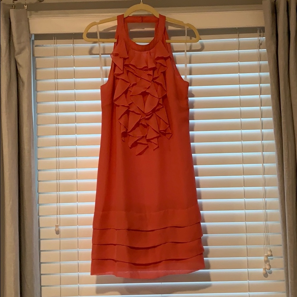 Coral chiffon dress